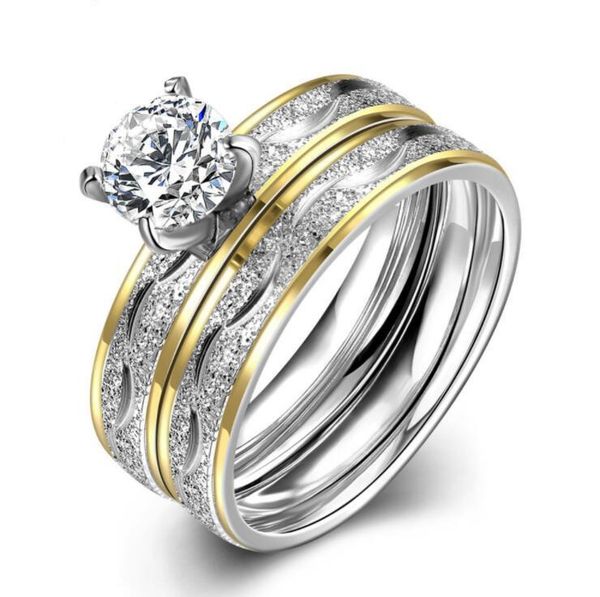 wedding rings selling fashion jewelry 316l titanium steel round cut 5a white cubic zirconia women bridal couple ring set gift, Slivery;golden
wedding rings selling fashion jewelry 316l titanium steel round cut 5a white cubic zirconia women bridal couple ring set gift, Slivery;golden