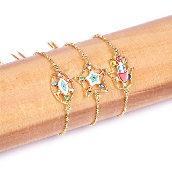 charm bracelets palm demon eye micro-inlaid zircon bracelet fashion personality pulling thin adjustable, Golden;silver
charm bracelets palm demon eye micro-inlaid zircon bracelet fashion personality pulling thin adjustable, Golden;silver