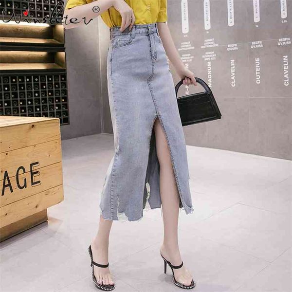 summer skirt denim jeans big slit mid-calf long holes high waist with stretchy moda mujer falda b02912b 210421, Black
summer skirt denim jeans big slit mid-calf long holes high waist with stretchy moda mujer falda b02912b 210421, Black