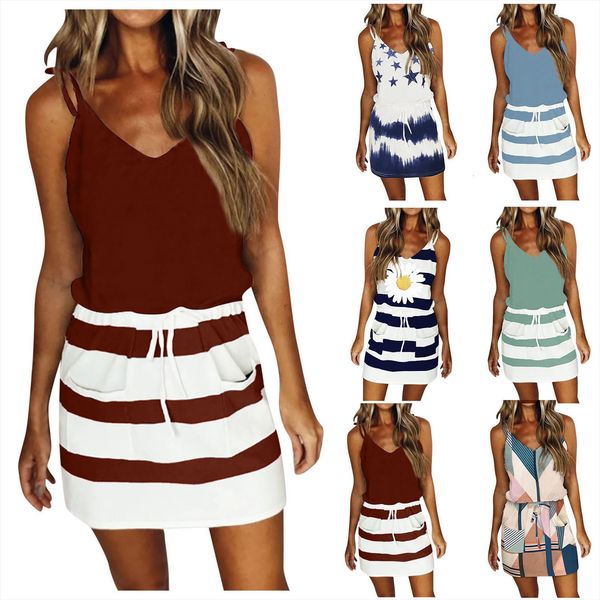 fashion printed v neck women dresses short sleeve strap open back mini dress with pocket summer casual sundress vestidos, Black;gray
fashion printed v neck women dresses short sleeve strap open back mini dress with pocket summer casual sundress vestidos, Black;gray
