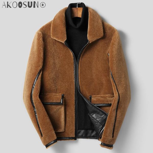 men's leather & faux akoosun short real fur coat men sheep shearing 100% wool jacket autumn winter warm mens coats veste hiver f-jsj-18, Black
men's leather & faux akoosun short real fur coat men sheep shearing 100% wool jacket autumn winter warm mens coats veste hiver f-jsj-18, Black