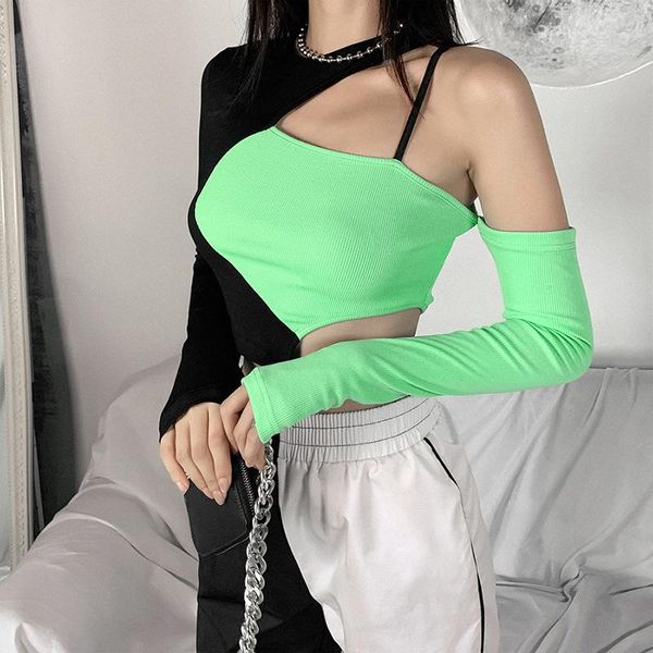women's t-shirt fashion woman t-shirts long sleeve irregular slanted shoulder autumn casual streetwear vintage women clothes, White
women's t-shirt fashion woman t-shirts long sleeve irregular slanted shoulder autumn casual streetwear vintage women clothes, White