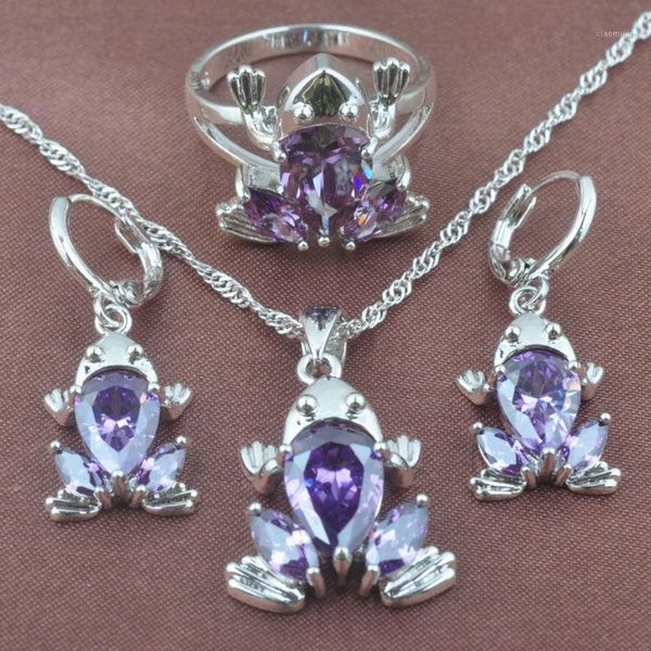 earrings & necklace forg design purple women's silver color jewelry sets ring and set tz0318
earrings & necklace forg design purple women's silver color jewelry sets ring and set tz0318