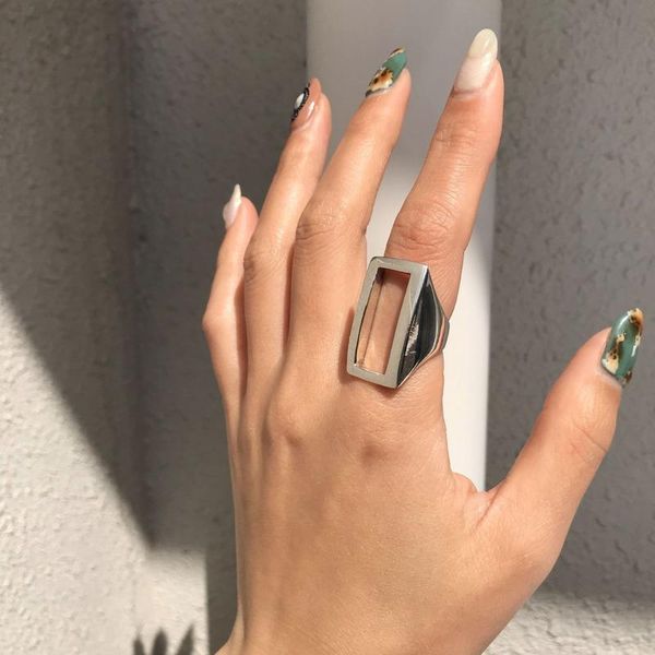 cluster rings leouerry 925 sterling silver geometric rectangular hollow korean minimalist design open for women party jewelry, Golden;silver
cluster rings leouerry 925 sterling silver geometric rectangular hollow korean minimalist design open for women party jewelry, Golden;silver