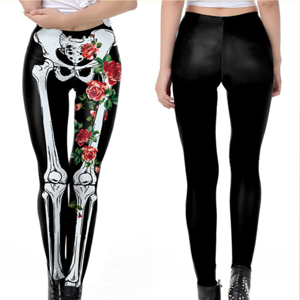13 halloween horror 3d skull print pants stretch women's sports yoga peach hip tight, Black;white
13 halloween horror 3d skull print pants stretch women's sports yoga peach hip tight, Black;white