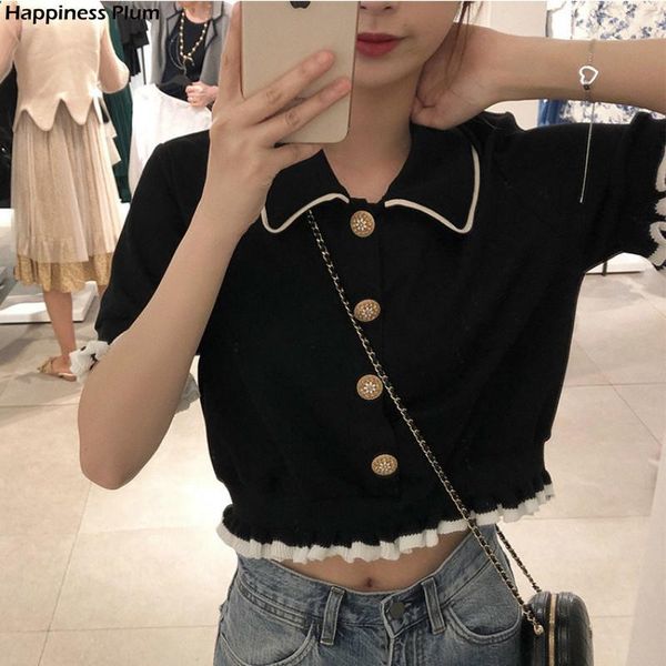 women's t-shirt summer korean womens short sleeve crop buttons mini knitted shirts fashion hallow out ladies black, White
women's t-shirt summer korean womens short sleeve crop buttons mini knitted shirts fashion hallow out ladies black, White