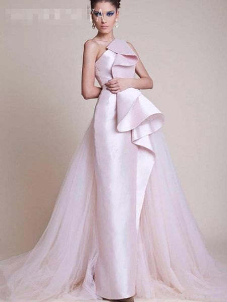 party dresses pink evening women one shoulder gowns prom with removable tulle trian vestidos de festa, White;black
party dresses pink evening women one shoulder gowns prom with removable tulle trian vestidos de festa, White;black