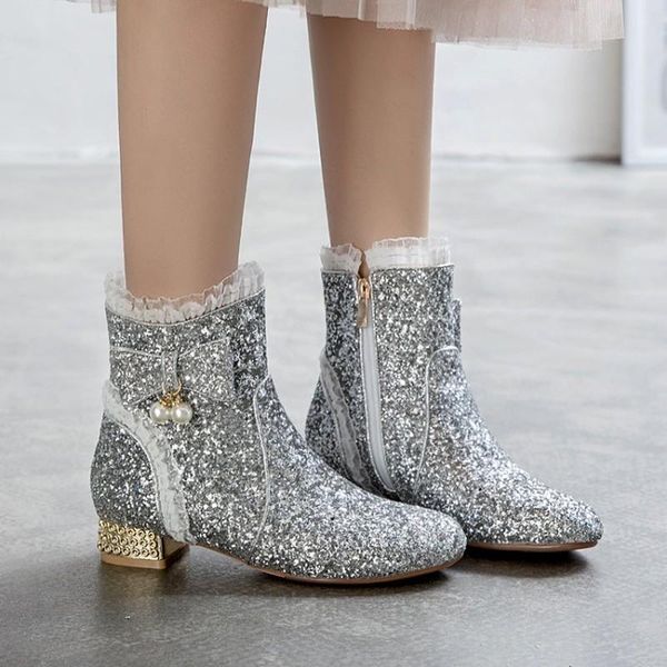 boots us4-11 womens sequins bling ankle bowknot lace pearls block chunky low heel side zip shoes gold sliver pink plus, Black
boots us4-11 womens sequins bling ankle bowknot lace pearls block chunky low heel side zip shoes gold sliver pink plus, Black