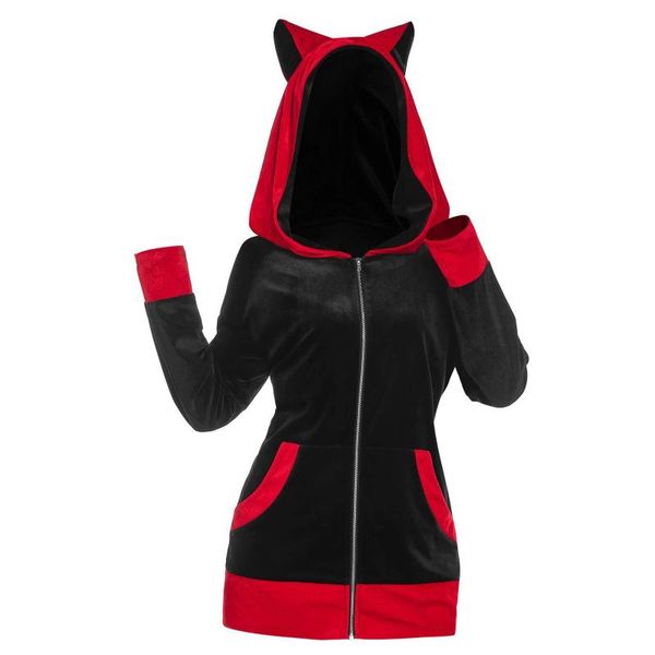 women's hoodies & sweatshirts woman vintage cat ear women loose fluffy plush zip up long hooded warm hoody polerones mujer cosplay, Black
women's hoodies & sweatshirts woman vintage cat ear women loose fluffy plush zip up long hooded warm hoody polerones mujer cosplay, Black