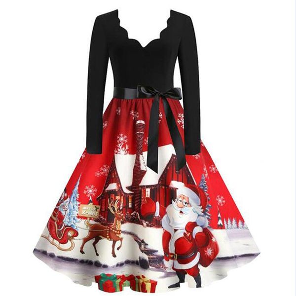 casual dresses black big swing print vintage christmas dress women winter long sleeve v neck year party plus size s~2xl#1, Black;gray
casual dresses black big swing print vintage christmas dress women winter long sleeve v neck year party plus size s~2xl#1, Black;gray