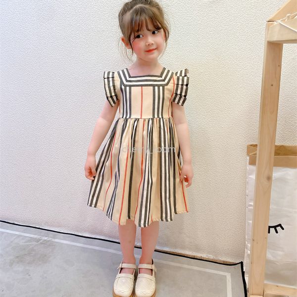 british girl striped plaid dress summer kids flying sleeves cotton stitching princess dress children ruffle pleated dresses b054, Red;yellow
british girl striped plaid dress summer kids flying sleeves cotton stitching princess dress children ruffle pleated dresses b054, Red;yellow