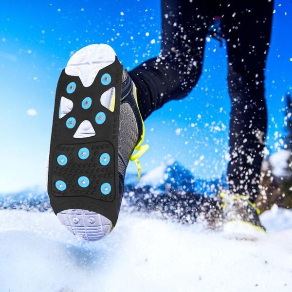 shoe crampons not easy to fall off anti slip snow cleats outdoor ice traction grips with 11 studs cords, slings and webbing
shoe crampons not easy to fall off anti slip snow cleats outdoor ice traction grips with 11 studs cords, slings and webbing