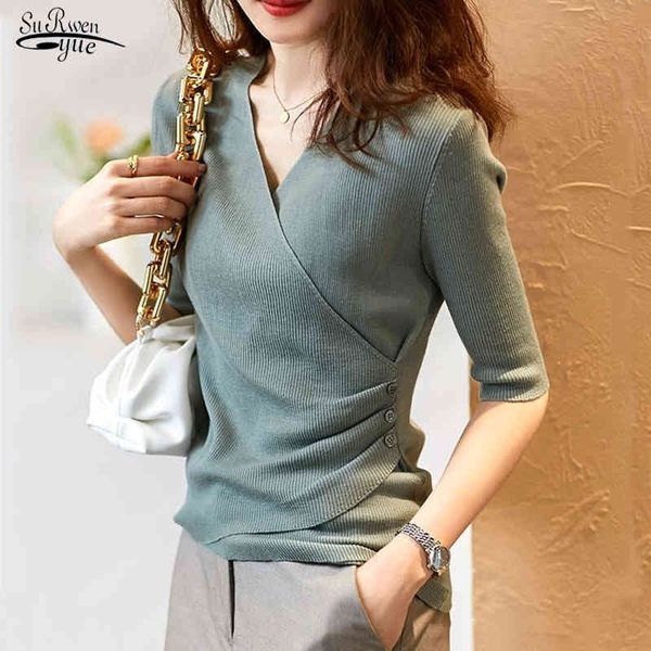 summer ladies v-neck blouses chic half sleeve knitted women womens and plus size 13826 210521, White
summer ladies v-neck blouses chic half sleeve knitted women womens and plus size 13826 210521, White
