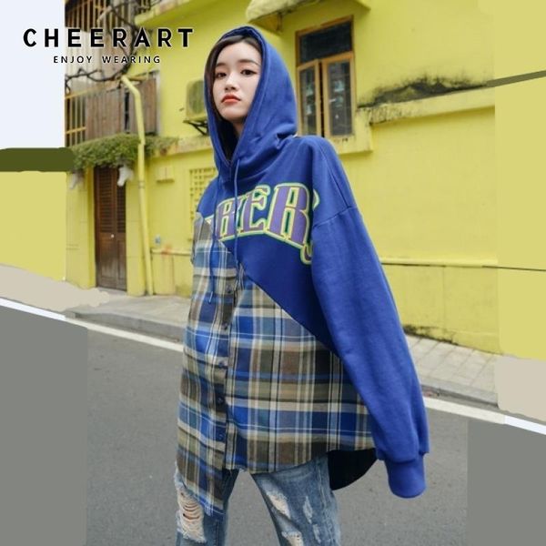 women's hoodies & sweatshirts cheerart streetwear oversized hoodie women sweatshirt plaid letter print kpop grunge long sleeve sweat sh, Black
women's hoodies & sweatshirts cheerart streetwear oversized hoodie women sweatshirt plaid letter print kpop grunge long sleeve sweat sh, Black