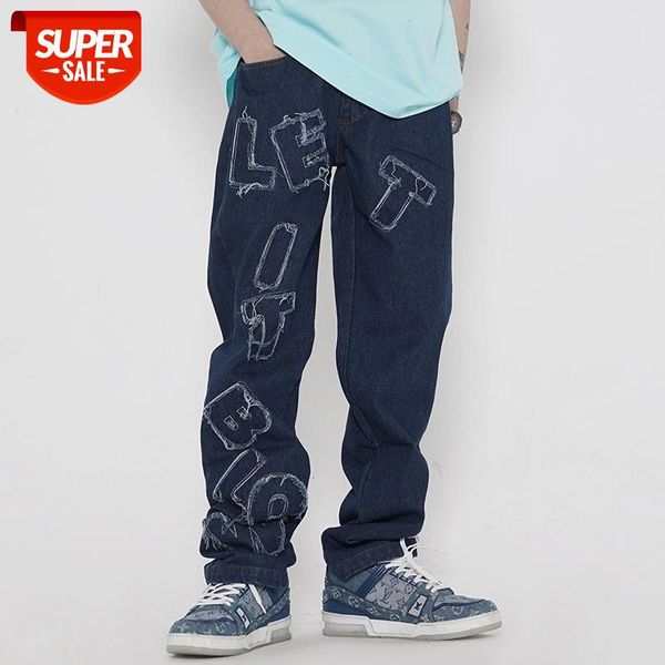high street letter embroidery frayed fringe jeans mens washed oversize casual denim trousers straight loose baggy jean pants #co2x, Blue
high street letter embroidery frayed fringe jeans mens washed oversize casual denim trousers straight loose baggy jean pants #co2x, Blue