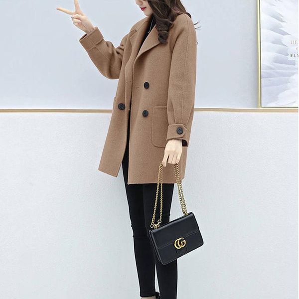 women's wool & blends 2021 autumn winter women elegant jacket ladies korean casual loose woolen coat female long-sleeved plus size oute, Black
women's wool & blends 2021 autumn winter women elegant jacket ladies korean casual loose woolen coat female long-sleeved plus size oute, Black