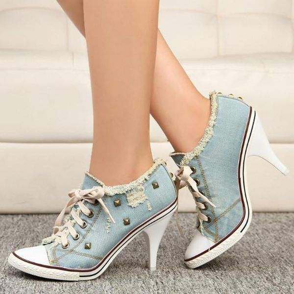 fashion black denim high heels casual canvas shoes ankle boots large size rivet women's pointed women pumps obuv dress
fashion black denim high heels casual canvas shoes ankle boots large size rivet women's pointed women pumps obuv dress