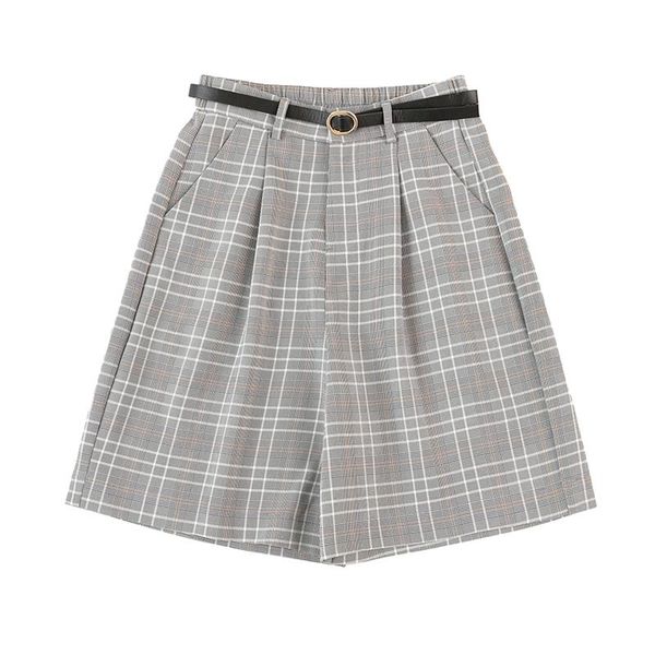 wide leg shorts women's summer loose high waist plus size five-point pants straight casual plaid short feminino, White;black
wide leg shorts women's summer loose high waist plus size five-point pants straight casual plaid short feminino, White;black