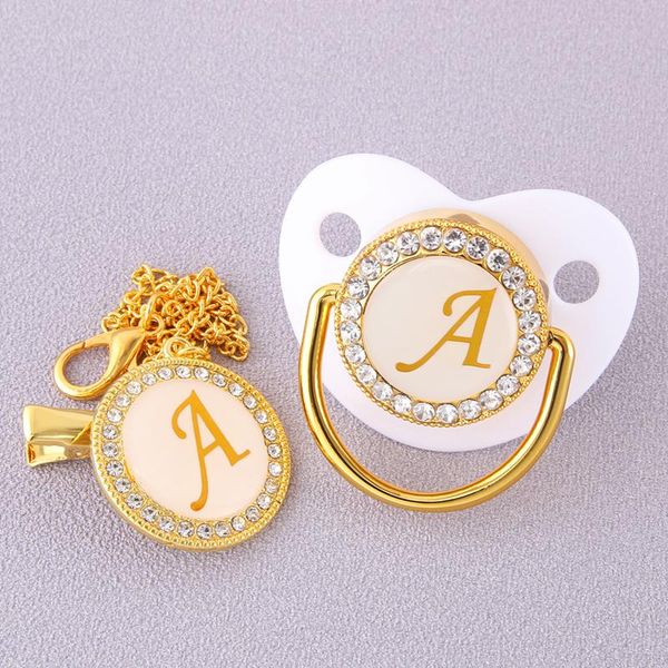 pacifiers# luxury white initial letter a blingbling baby pacifier with chain clip infant born dummy food grade silicone nipple for gift
pacifiers# luxury white initial letter a blingbling baby pacifier with chain clip infant born dummy food grade silicone nipple for gift