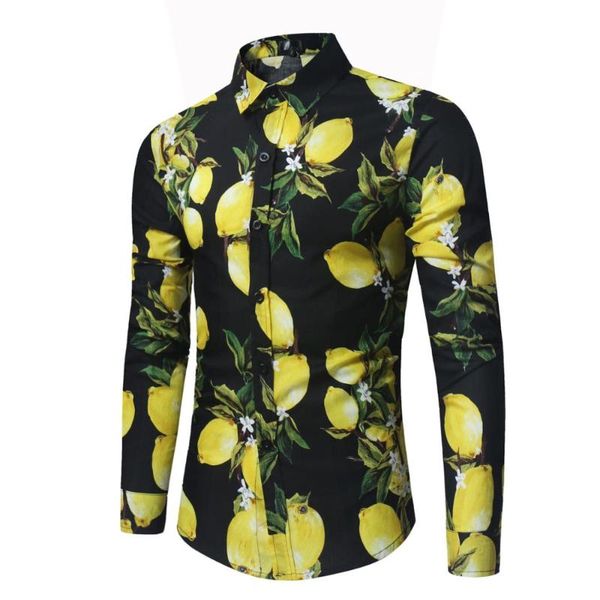 men's casual shirts mens fashion fruit print dress camisa masculina 2021 brand slim fit long sleeve shirt men beach hawaiian man, White;black
men's casual shirts mens fashion fruit print dress camisa masculina 2021 brand slim fit long sleeve shirt men beach hawaiian man, White;black