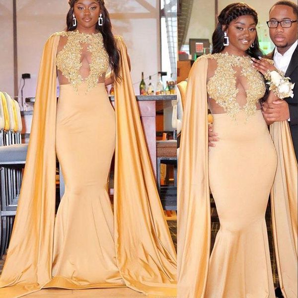 2021 yellow evening dresses black girls long sleeves mermaid prom gowns lace appliques beads illusion custom sweep train cape formal vestido, Black;red
2021 yellow evening dresses black girls long sleeves mermaid prom gowns lace appliques beads illusion custom sweep train cape formal vestido, Black;red