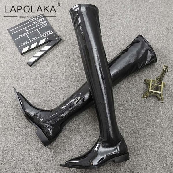 boots lapolaka arrivals trendy black pointed toe over the knee high concise comfy chunky heels zipper women shoes ladies
boots lapolaka arrivals trendy black pointed toe over the knee high concise comfy chunky heels zipper women shoes ladies
