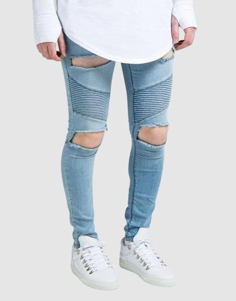 men's jeans siksilk extreme biker blue