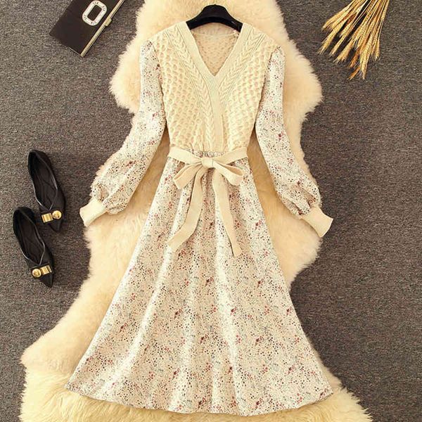 dress vintage v-neck kitting sweater women patchwork fake two robe autumn winter vestidos lantern sleeve party aee2, Black;gray
dress vintage v-neck kitting sweater women patchwork fake two robe autumn winter vestidos lantern sleeve party aee2, Black;gray