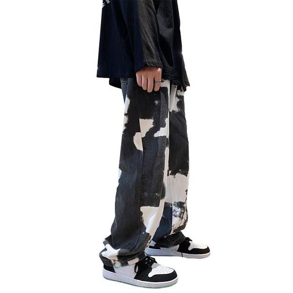 men's jeans tie-dye straight-leg middle-waist baggy loose denim pants spring autumn male hip hop trousers streetwear, Blue
men's jeans tie-dye straight-leg middle-waist baggy loose denim pants spring autumn male hip hop trousers streetwear, Blue
