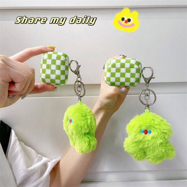 green white grid design cartoon plush monster pendant cases for apple airpods 1 2 3 pro case cover for airpod accessories
green white grid design cartoon plush monster pendant cases for apple airpods 1 2 3 pro case cover for airpod accessories