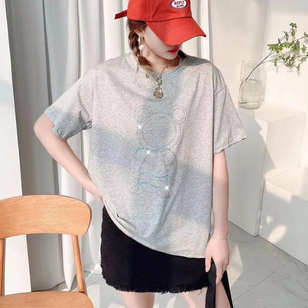 plus size summer women rhinestone cotton casual t shirt short sleeve ultra soft crewneck loose tee large women's t-shirt, White
plus size summer women rhinestone cotton casual t shirt short sleeve ultra soft crewneck loose tee large women's t-shirt, White