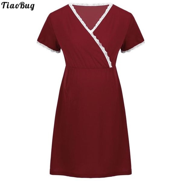 maternity dresses tiaobug summer casual v neck short sleeve nursing dress lace trimming pleated nightgown breastfeeding nightdress, White
maternity dresses tiaobug summer casual v neck short sleeve nursing dress lace trimming pleated nightgown breastfeeding nightdress, White