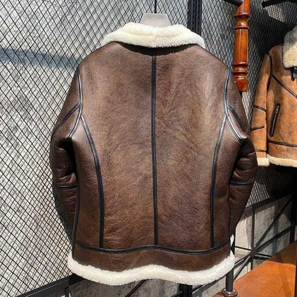 men's leather & faux thick winter real wool jacket designer zipper slim biker sheepskin coat turn-down collar bomber short outwear fema, Black
men's leather & faux thick winter real wool jacket designer zipper slim biker sheepskin coat turn-down collar bomber short outwear fema, Black