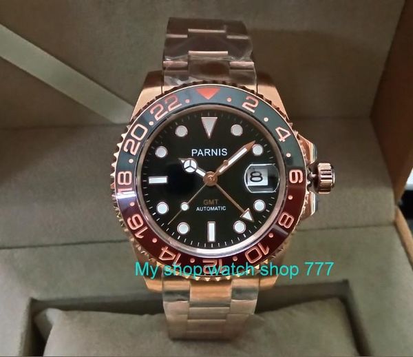 wristwatches 41mm automatic self-wind movement ceramic bezel sapphire crystal luminous rose gold case gmt men's watch pa30-p8, Slivery;brown
wristwatches 41mm automatic self-wind movement ceramic bezel sapphire crystal luminous rose gold case gmt men's watch pa30-p8, Slivery;brown