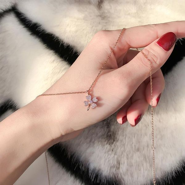 chains lucky necklace female pendant s925 custom simple temperament ins light luxury design four-leaf clover clavicle chain, Silver
chains lucky necklace female pendant s925 custom simple temperament ins light luxury design four-leaf clover clavicle chain, Silver