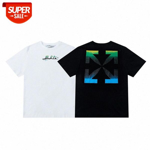 white green and blue melting gradient printing short sleeve t-shirt ow loose men women couple half #g61h, White;black
white green and blue melting gradient printing short sleeve t-shirt ow loose men women couple half #g61h, White;black