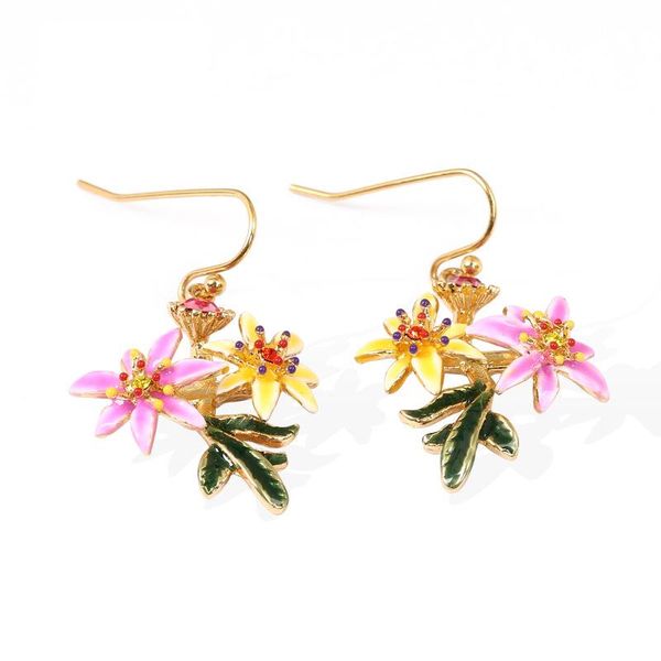dangle & chandelier hand-painted enamel glaze gold-plated lily earrings flower ear hooks female personality trend european and american, Silver
dangle & chandelier hand-painted enamel glaze gold-plated lily earrings flower ear hooks female personality trend european and american, Silver