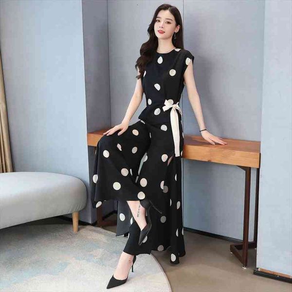 chiffon wide leg trouser women tracksuits suit summer chic elegant polka dot print ivory blouse pants culottes two piece set, Gray
chiffon wide leg trouser women tracksuits suit summer chic elegant polka dot print ivory blouse pants culottes two piece set, Gray