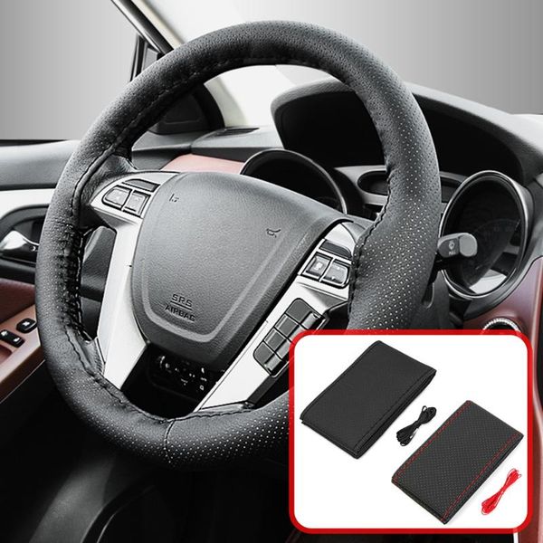 steering wheel covers car braid cover soft texture with needles and thread artificial leather styling
steering wheel covers car braid cover soft texture with needles and thread artificial leather styling