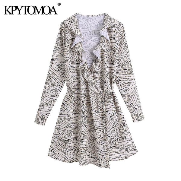 women chic fashion with belt animal print wrap mini dress vintage long sleeve ruffled female dresses vestidos 210416, Black;gray
women chic fashion with belt animal print wrap mini dress vintage long sleeve ruffled female dresses vestidos 210416, Black;gray
