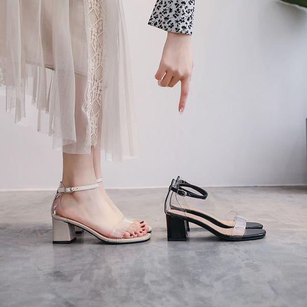 sandals chilly-heeled for women summer 2021. transparent fashion high-heeled shoes with one word buckle roman, Black
sandals chilly-heeled for women summer 2021. transparent fashion high-heeled shoes with one word buckle roman, Black