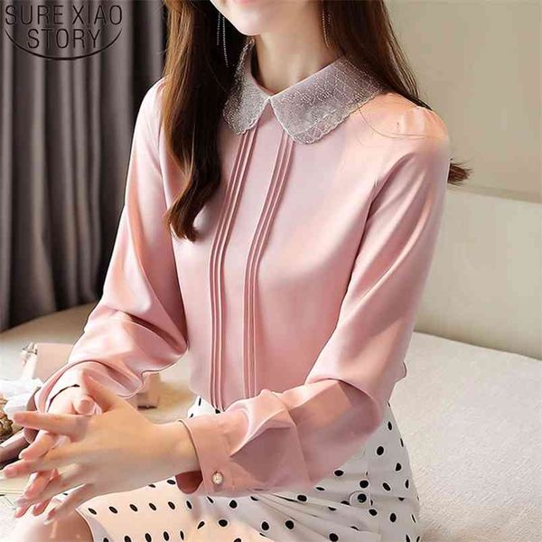 spring pink chiffon shirt women sweet pullover fashion shirts doll collar beading office lady blusas 12193 210421, White
spring pink chiffon shirt women sweet pullover fashion shirts doll collar beading office lady blusas 12193 210421, White