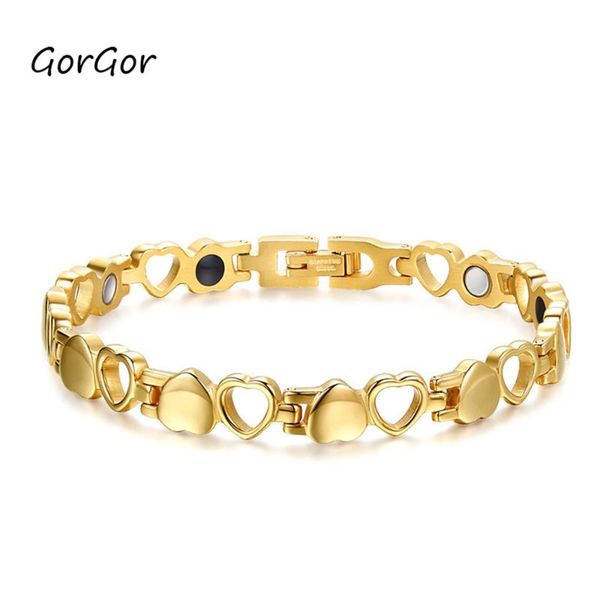link, chain gorgor arrivals fashion titanium steel gold color love heart & link bracelet for women jewelry gift sbrm-038, Black
link, chain gorgor arrivals fashion titanium steel gold color love heart & link bracelet for women jewelry gift sbrm-038, Black