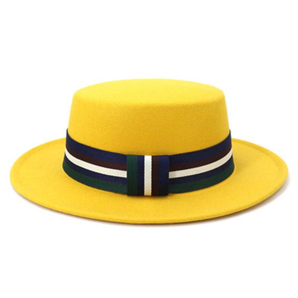 fedora hats women men flat wide brim ribbon band striped felted hats classic simple solid red black casual formal women hats, Blue;gray
fedora hats women men flat wide brim ribbon band striped felted hats classic simple solid red black casual formal women hats, Blue;gray