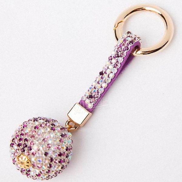 keychains strass rhinestone leather strap crystal ball car keychain charm pendant key ring for women k006-purple, Silver
keychains strass rhinestone leather strap crystal ball car keychain charm pendant key ring for women k006-purple, Silver