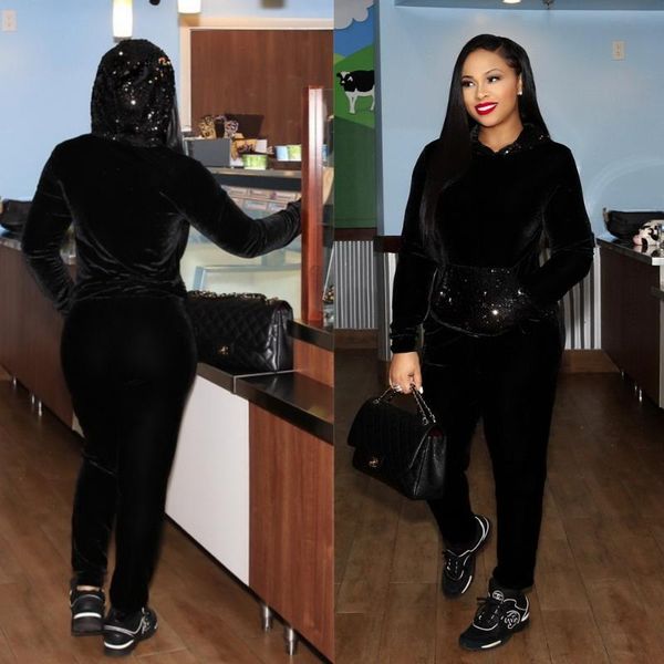 women's jumpsuits & rompers okayoasis women long sleeve sequined winter autumn tracksuit sets elegant two pieces velvet casual outwear, Black;white
women's jumpsuits & rompers okayoasis women long sleeve sequined winter autumn tracksuit sets elegant two pieces velvet casual outwear, Black;white