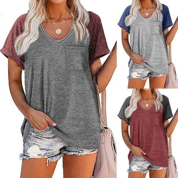 women's t-shirt 2021 spring and summer v-neck pocket hem short sleeve loose lov wmui, White
women's t-shirt 2021 spring and summer v-neck pocket hem short sleeve loose lov wmui, White