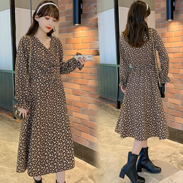 maternity dresses 1928# autumn korean fashion vintage floral printed long dress v neck slim waist a line clothes for pregnant women chic, White
maternity dresses 1928# autumn korean fashion vintage floral printed long dress v neck slim waist a line clothes for pregnant women chic, White