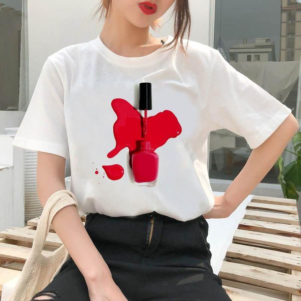 women's t-shirt vogue korea clothing women street 2021 ms.nail polish summer harajuku top, White
women's t-shirt vogue korea clothing women street 2021 ms.nail polish summer harajuku top, White