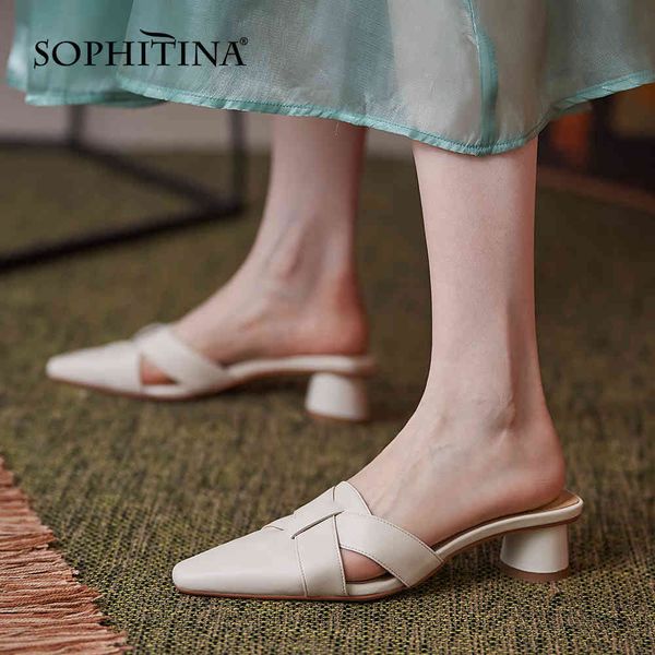 sophitina fashion women slippers outer wear summer cover toe mid-heel shoes hollow design daily wild leather female shoes ao803 210513, Black
sophitina fashion women slippers outer wear summer cover toe mid-heel shoes hollow design daily wild leather female shoes ao803 210513, Black